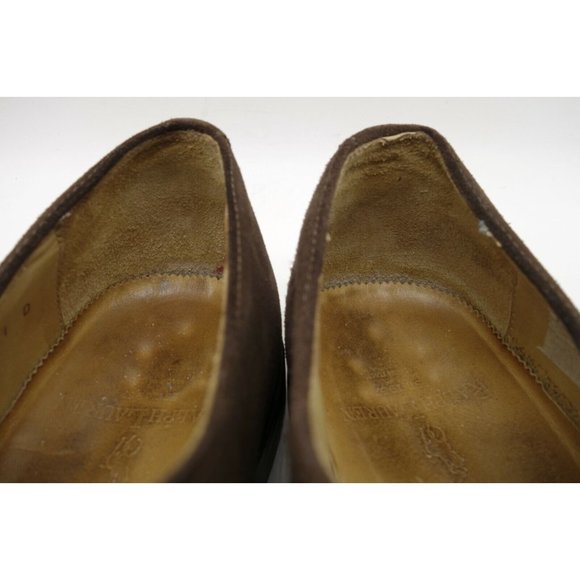 Polo Ralph Lauren Italy Brown Suede Lace Up Cap Toe Oxfords Shoes Men's 11 D - Picture 9 of 11